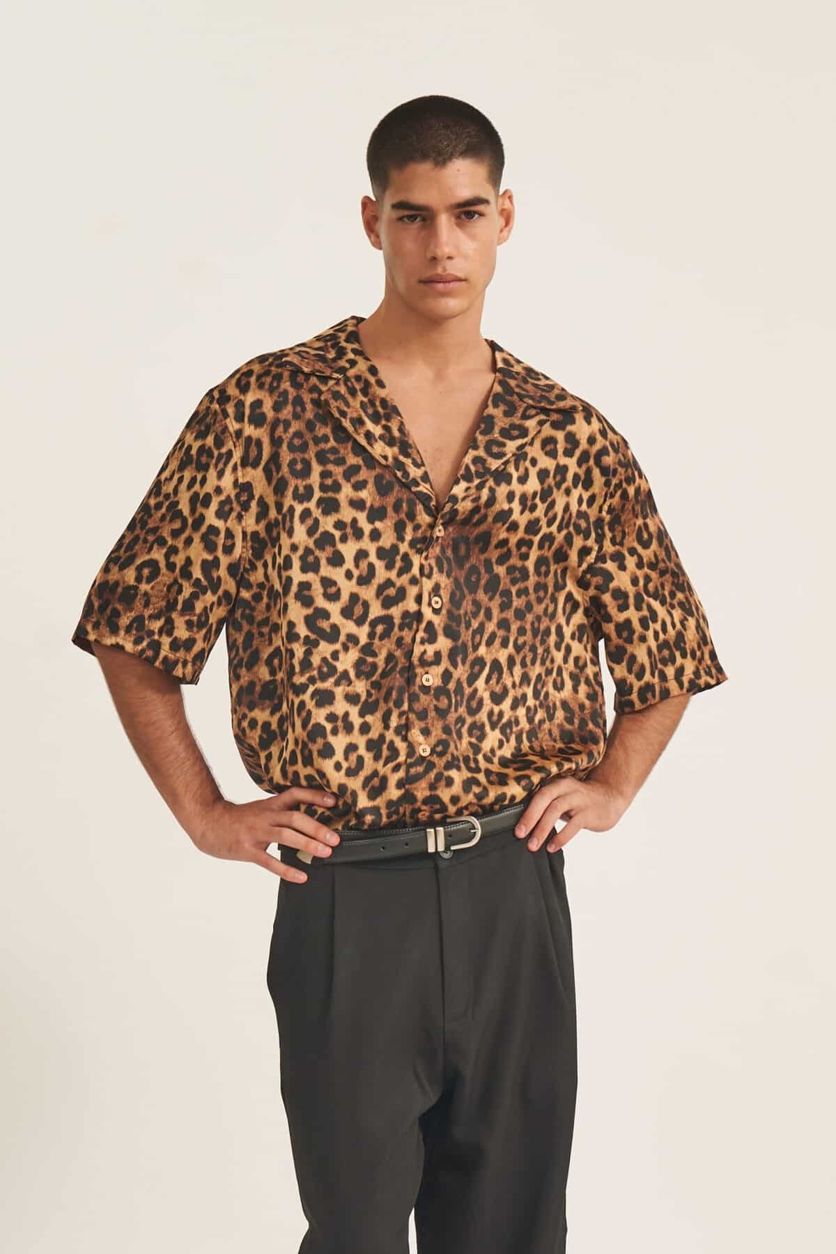 Leopard Sateen Shirt